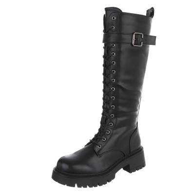 Platform boots for women in black