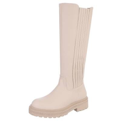 Plateaustiefel für Damen in Beige