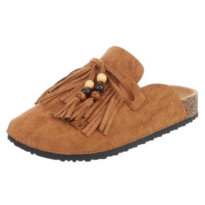 Pantoletten für Damen in Camel