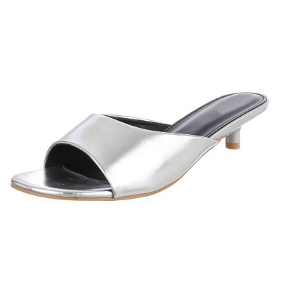 Pantoletten für Damen in Silber
