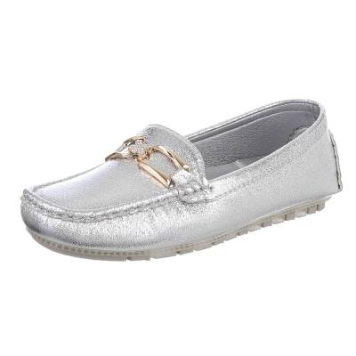 Loafers for women in silver