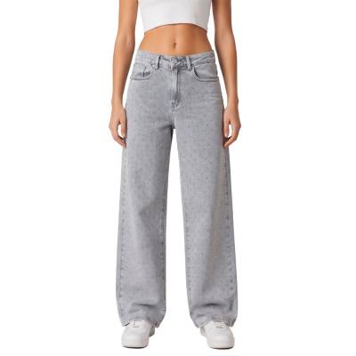 Relaxed Fit Jeans für Damen in Hellgrau