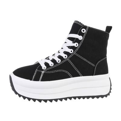 High-top sneakers for women in black and white