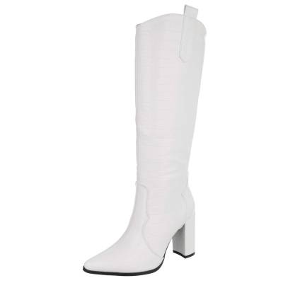 High-Heel Stiefel für Damen in Creme
