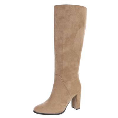 Heeled boots for women in light-brown