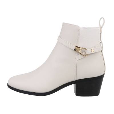 Classic ankle boots for women in creme