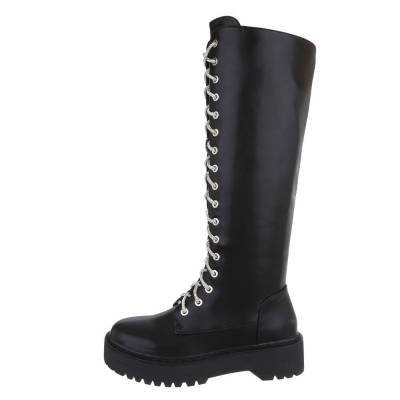 Platform boots for women in black