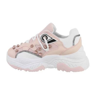 Sneakers low für Damen in Rosa und Weiß