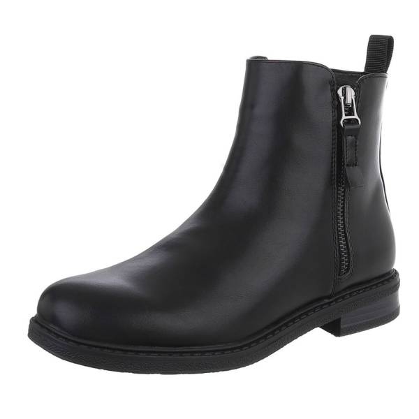 Flache Stiefeletten für Damen in Schwarz