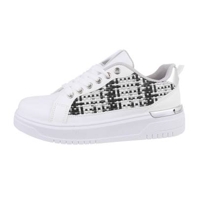 Low-top sneakers for women in white and gray