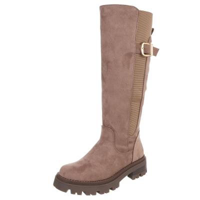 Platform boots for women in light-brown
