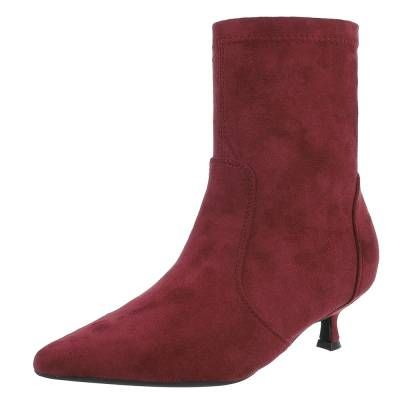Klassische Stiefeletten für Damen in Weinrot