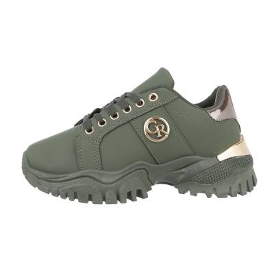 Low-top sneakers for women in olive