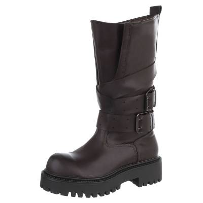 Platform boots for women in brown