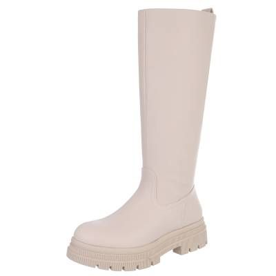 Plateaustiefel für Damen in Beige