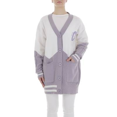 Cardigan for women in white and purple