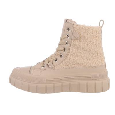 High-top sneakers for women in light-brown