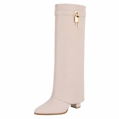 High-Heel Stiefel für Damen in Beige