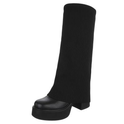Plateaustiefel für Damen in Schwarz