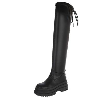 Plateaustiefel für Damen in Schwarz
