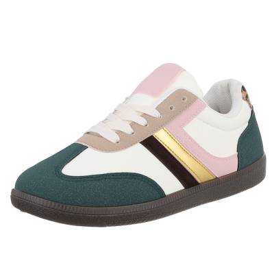 Sneakers Low für Damen in Grün und Creme