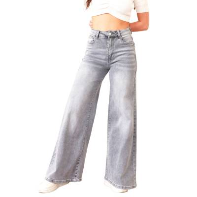 Relaxed Fit Jeans für Damen in Hellgrau