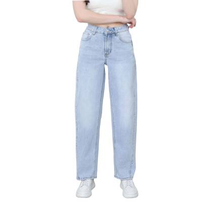 Relaxed fit jeans for women in light-blue