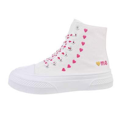 High-top sneakers for women in wine-red and pink
