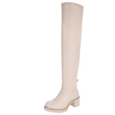 Overknees für Damen in Beige
