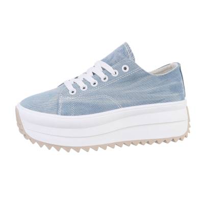 Low-top sneakers for women in light-blue and white