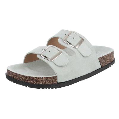 Mules for women in light-green