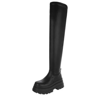 Plateaustiefel für Damen in Schwarz