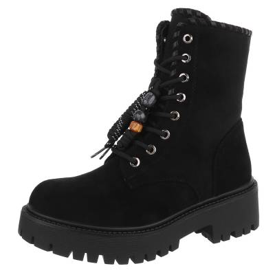 Lace-up ankle boots for women in black