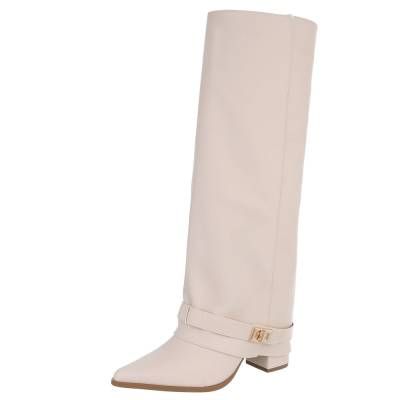 High-Heel Stiefel für Damen in Beige