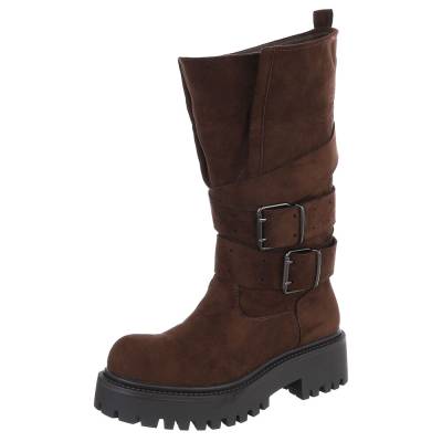 Platform boots for women in brown