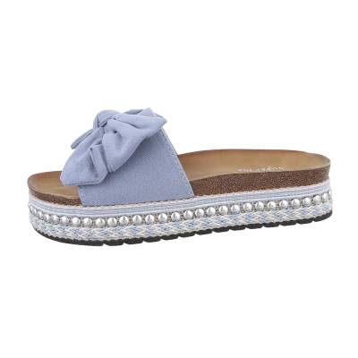 Platform sandals for women in light-blue