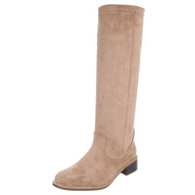 Flat boots for women in light-brown
