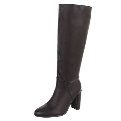 Heeled boots for women in dark-brown