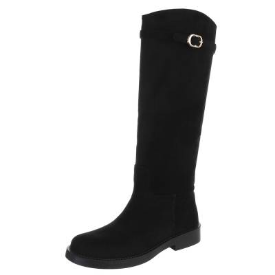 Flat boots for women in black