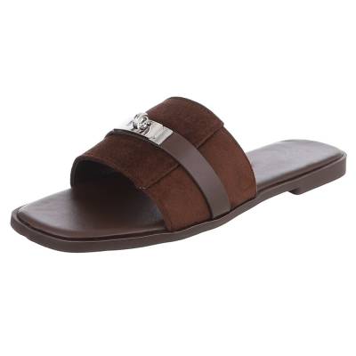 Pantoletten für Damen in Braun