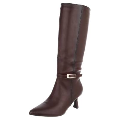 Classic boots for women in wine-red