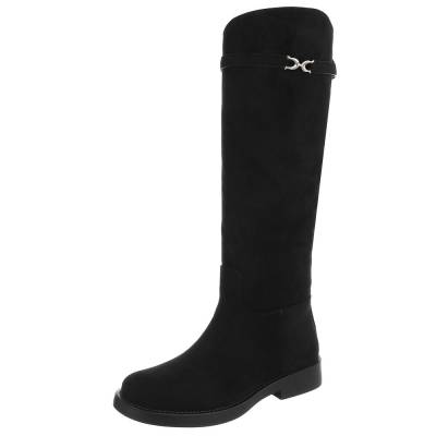 Flat boots for women in black