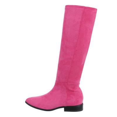 Flache Stiefel für Damen in Pink