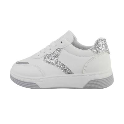 Sneakers low für Damen in Weiß und Silber