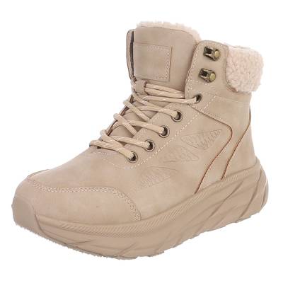 Lace-up ankle boots for women in light-brown