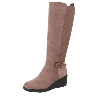 Keilstiefel für Damen in Hellbraun