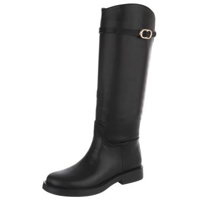 Flat boots for women in black