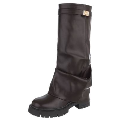 Platform boots for women in brown