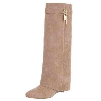 Keilstiefel für Damen in Hellbraun