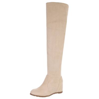 Overknees für Damen in Beige
